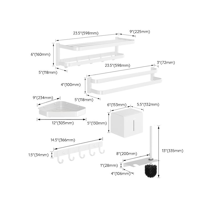 Lisslune | Modern Bathroom Accessory Set Paper Holder Bathroom Shelf Bathroom Accessory Kit