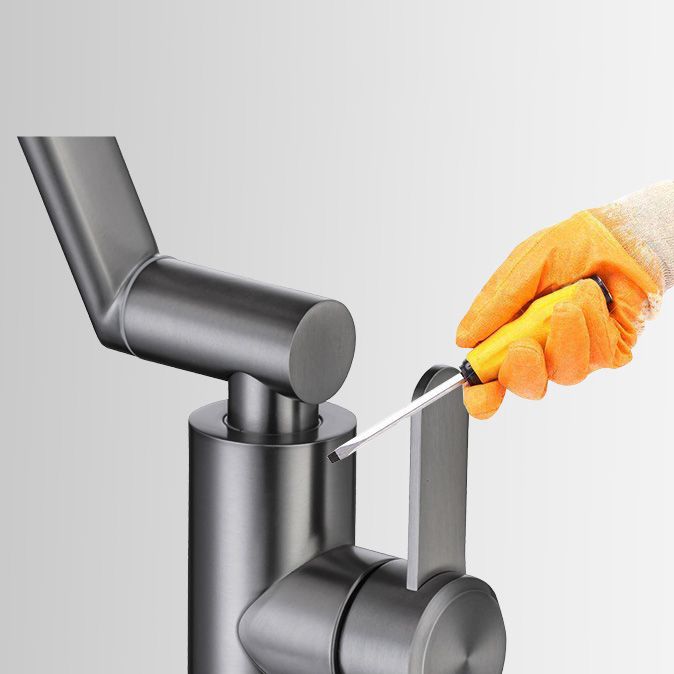 Lisslune | Contemporary Centerset Faucet Lever Handles Low Arc Stainless Steel Faucet