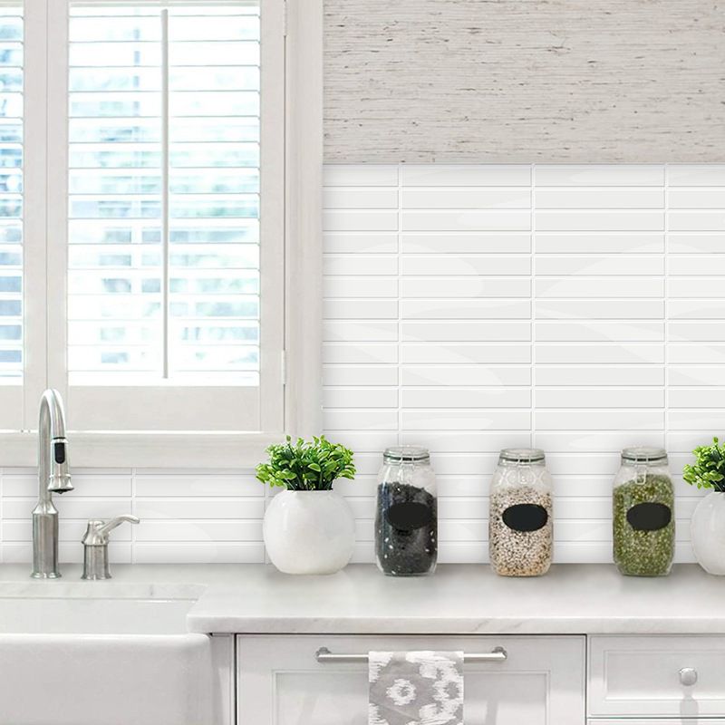 Lisslune | Modern Peel & Stick Subway Tiles PVC Rectangular Peel-and-Stick Wall Cladding