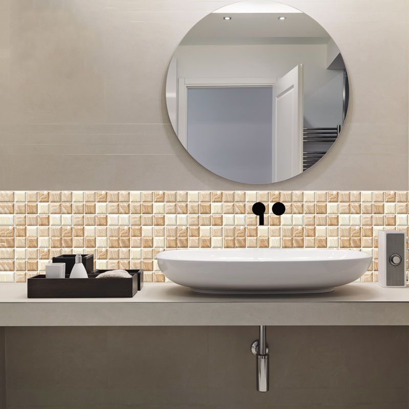 Lisslune | Square Peel and Stick Tile Mosaic Waterproof PVC Peel & Stick Tile for Shower 5-Pack