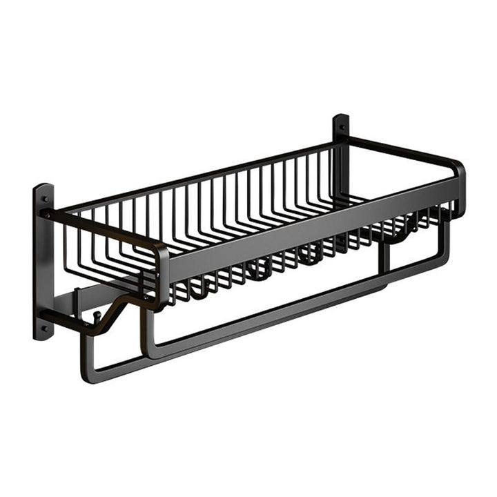 Lisslune | Matt Black 2-piece modern bathroom accessories as a single item or as a set with bath shelf