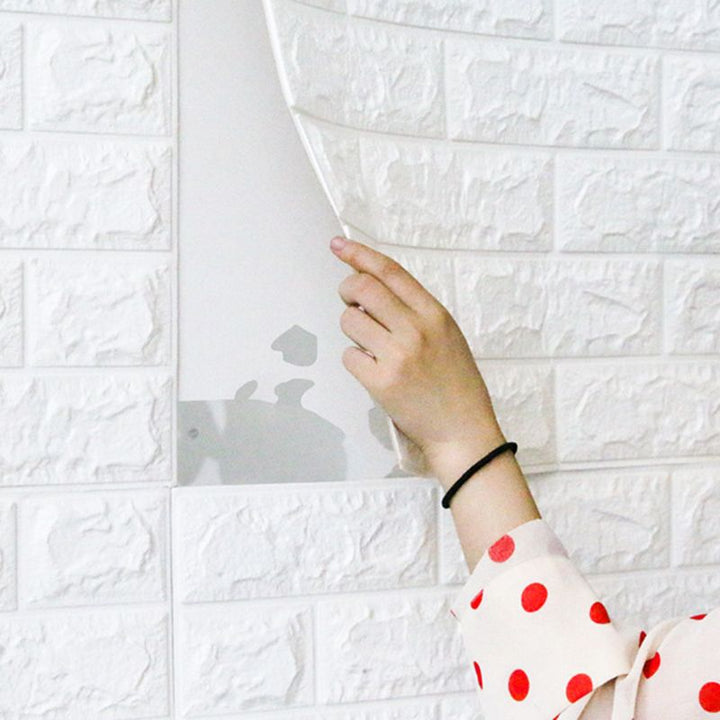 Lisslune | 3D Synthetic-Brick Wall Panel Peel and Press Foam Living Room Waterproof Wall Ceiling