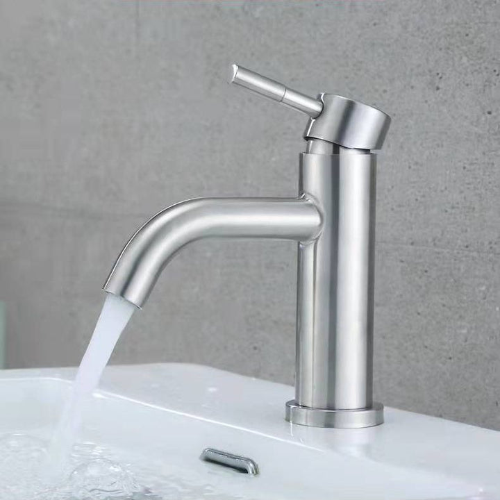 Lisslune | Stainless Steel Bathroom Faucet Chrome Lever Handle Sink Faucet with 1 Hole