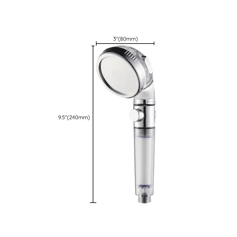 Lisslune | Modern Handheld Shower Head Round Filter Ball Spray Head in Silver