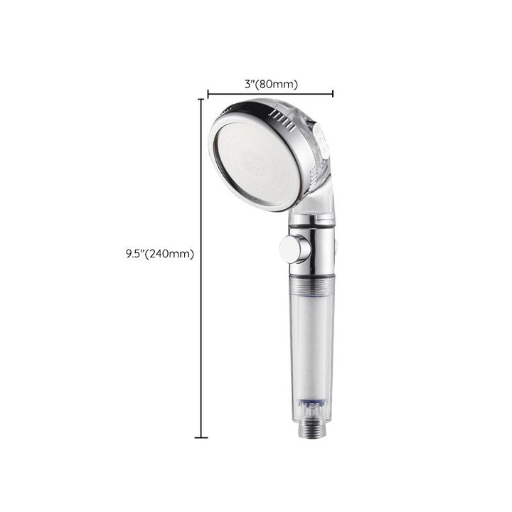 Lisslune | Modern Handheld Shower Head Round Filter Ball Spray Head in Silver
