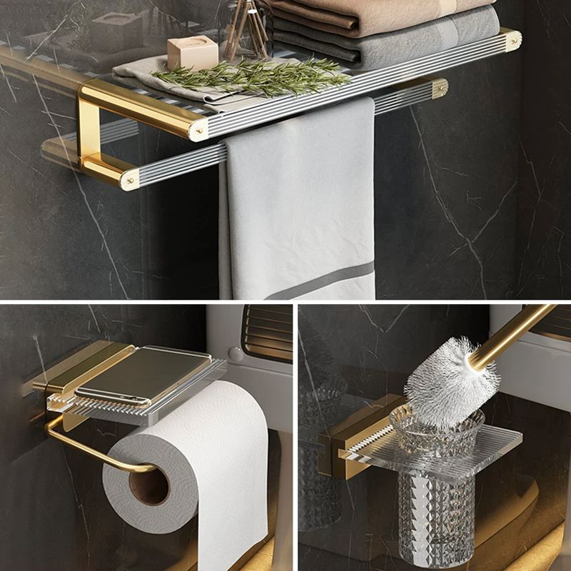 Lisslune | Modern Bathroom Accessories Set Bathroom Shelf Gold Towel Holder Bathroom Hardware Set