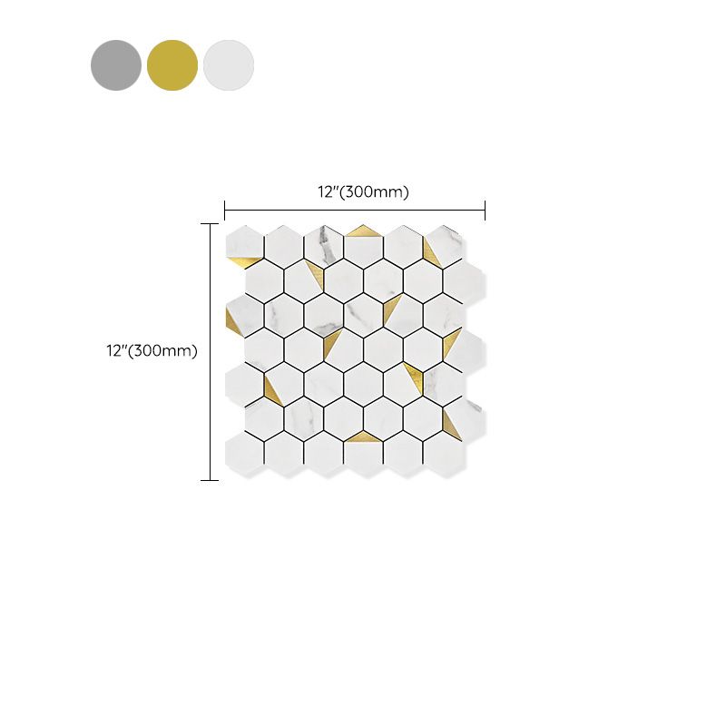 Lisslune | Hexagonal Modern Peel and Stick Tiles Mosaic Tiles Peel and Stick Backdrops