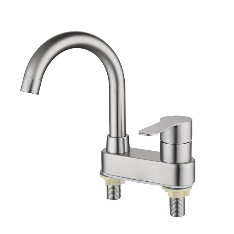 Lisslune | 304 stainless steel center faucet bathroom single handle hot and cold sink faucet