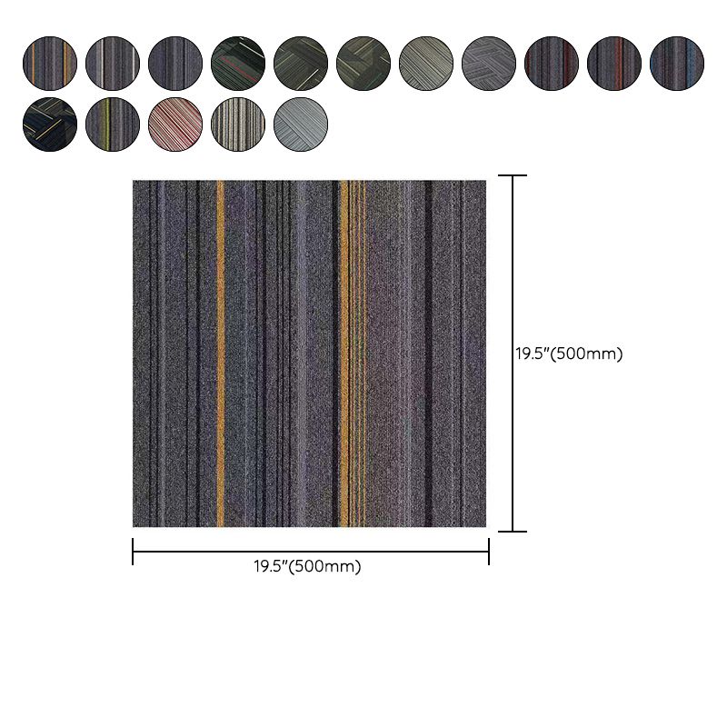 Lisslune | Dark Color Level Loop Carpet Tile Non-Slip Self-Adhesive Indoor Office Carpet Tiles