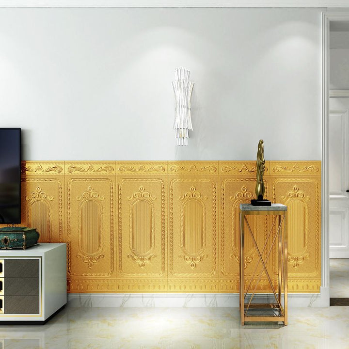 Lisslune | Glam Style Wall Cladding Living Room Peel and Stick 3D Embossed Waterproof Wall Cladding