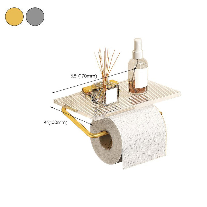 Lisslune | Modern Bathroom Hardware Set Towel Holder Bathroom Shelf Gray/Gold Bathroom Hardware Set