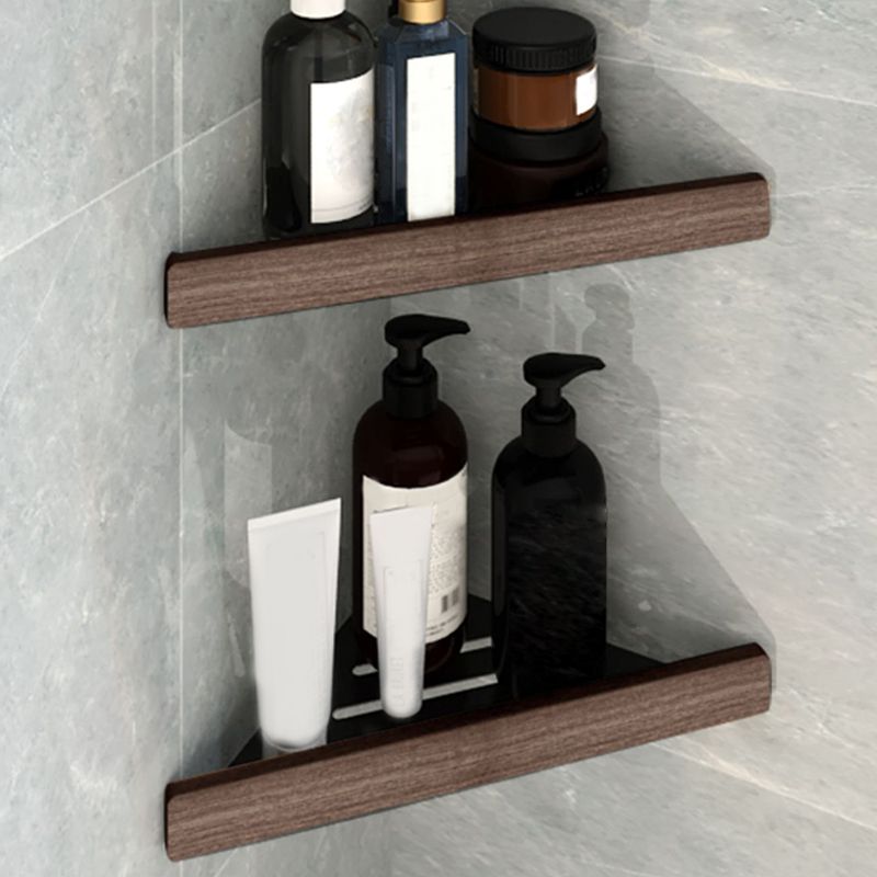 Lisslune | 7-piece bathroom accessory set metal bath set with wood accents