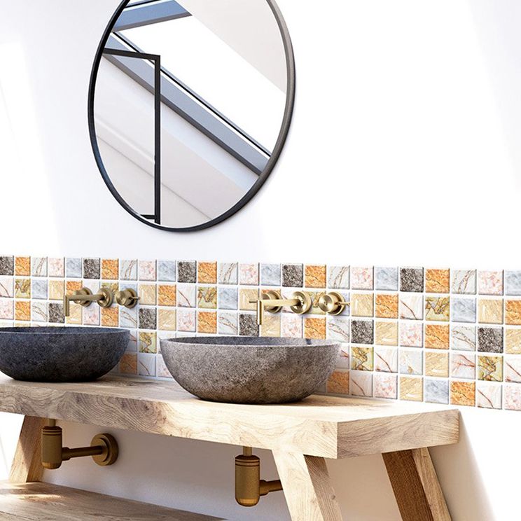 Lisslune | Square Peel and Stick Tile Mosaic Waterproof PVC Peel & Stick Tile for Shower 5-Pack