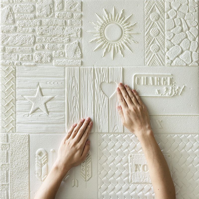Lisslune | Peel and Stick Wall Ceiling 3D Embossed Wall Covering with Waterproof