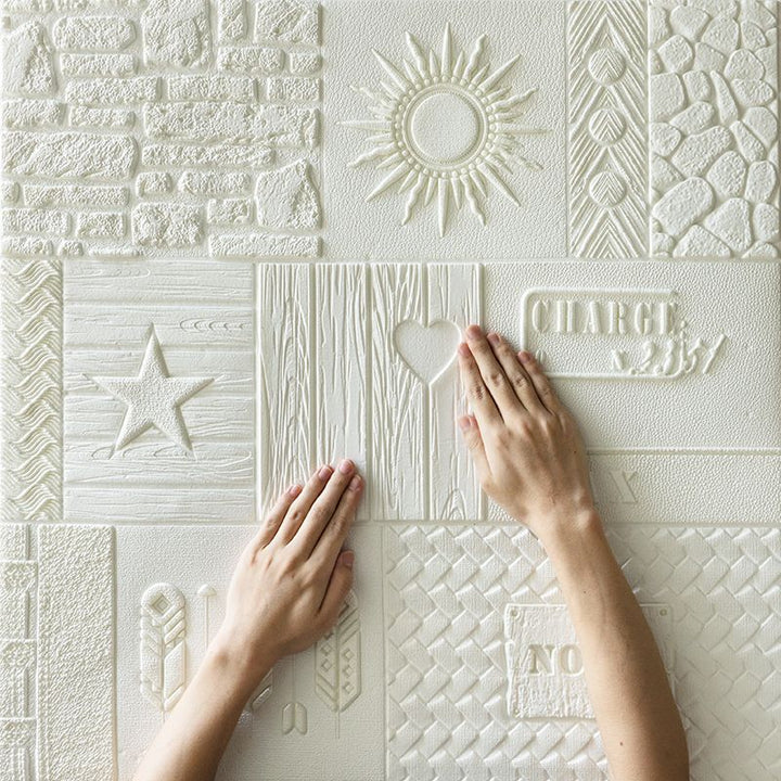 Lisslune | Peel and Stick Wall Ceiling 3D Embossed Wall Covering with Waterproof