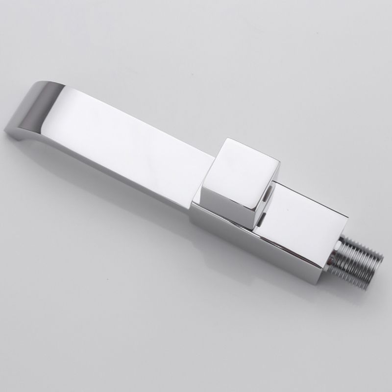 Lisslune | Contemporary Wall Mounted Bathroom Faucet Handle Knob Solid Brass Square Faucet