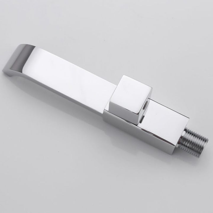 Lisslune | Contemporary Wall Mounted Bathroom Faucet Handle Knob Solid Brass Square Faucet