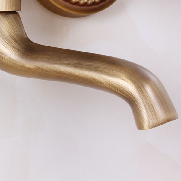Lisslune | Traditional Wall-Mounted Metal Bathtub Filler Double Handles Waterfall Bathtub Faucet Trim