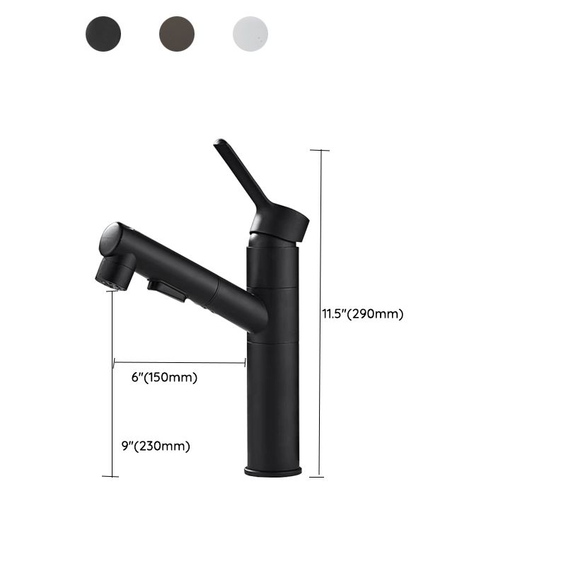 Lisslune | Bathroom vessels faucet swivel spout single-handle faucet with pull-out spray head