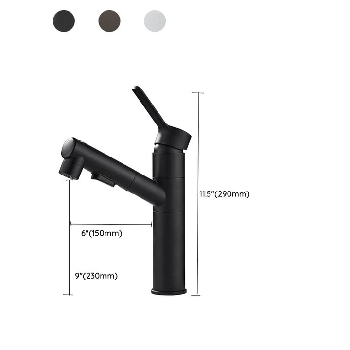 Lisslune | Bathroom vessels faucet swivel spout single-handle faucet with pull-out spray head