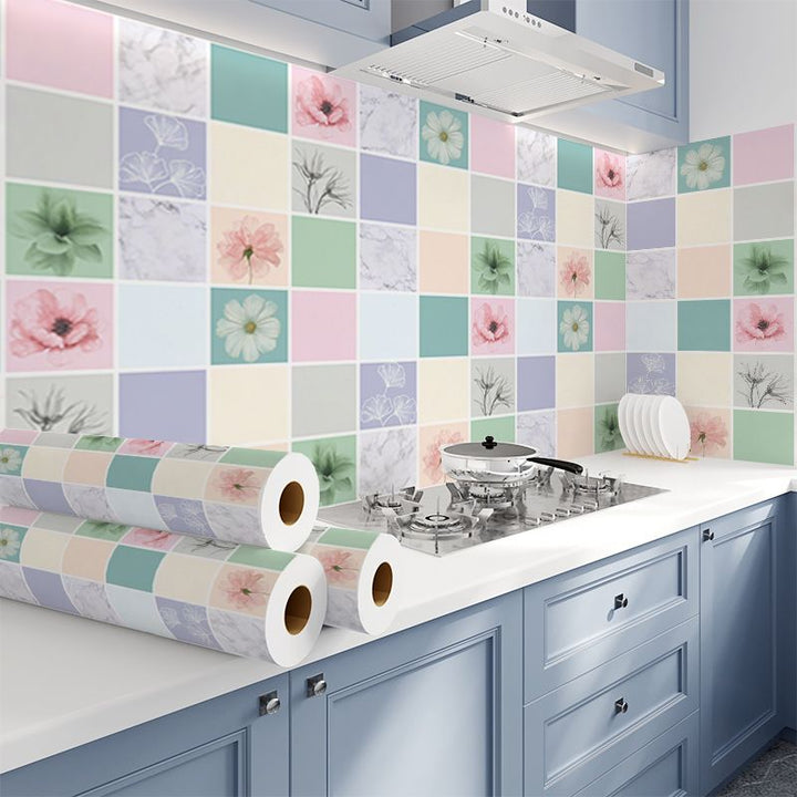 Lisslune | Modern Peel & Stick Field Tile Plastic Wallpaper for Backsplash Wall
