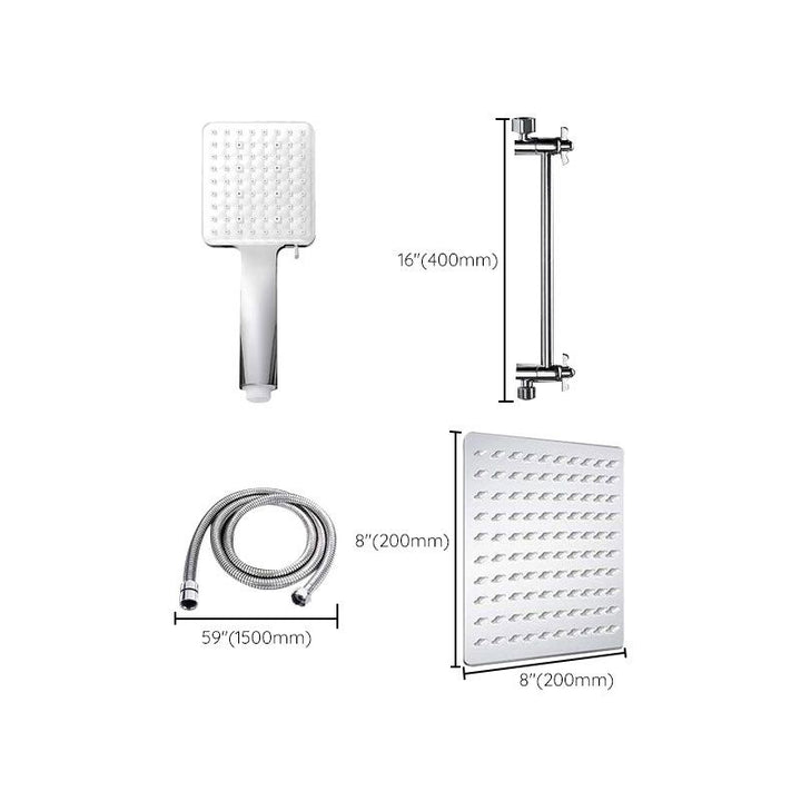 Lisslune | Contemporary Shower Head Combination Polished Stainless Steel Wall-Mount Shower Head