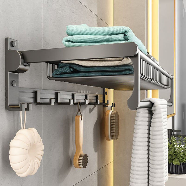 Lisslune | Gray bathroom accessories as a single item or as a set with towel holder/bathroom shelf/robe hooks
