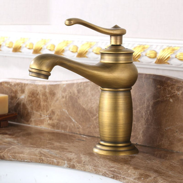 Lisslune | Low-Arch Country Vessel Faucet Single-Lever Brass Faucet for Bathroom