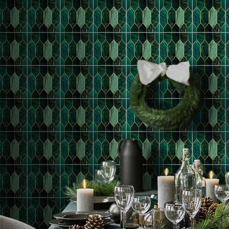 Lisslune | Polygon Peel and Stick Splash Guard Tile PVC Mosaic Peel and Stick Tile for the Kitchen