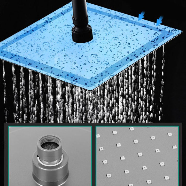 Lisslune | Rectangular Gray Showerhead Combo Standard Spray Pattern Showerhead