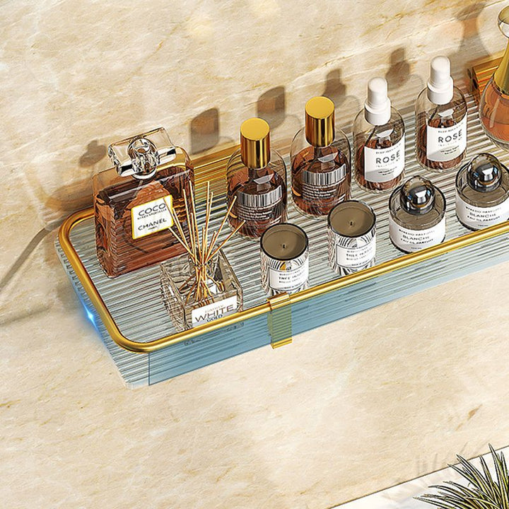 Lisslune | Modern Bathroom Hardware Set Towel Holder Bathroom Shelf Gray/Gold Bathroom Hardware Set