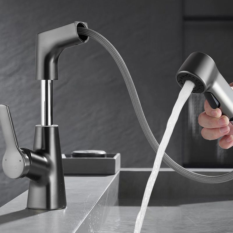 Lisslune | Swivel Spout Basin Tap Brass Bathroom Low Arc Lift Tap