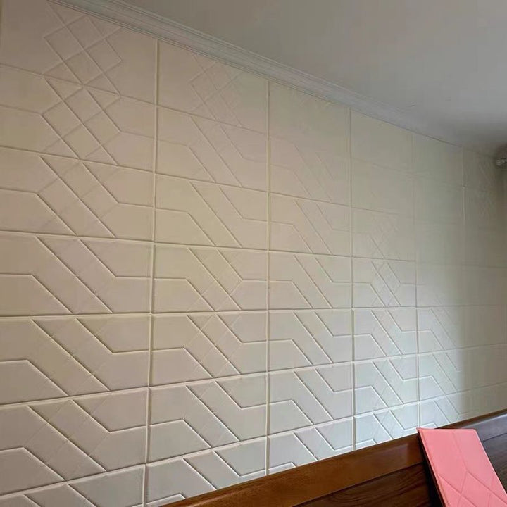 Lisslune | 3D Embossed Foam Wall Panel Living Room Waterproof Wall Panel