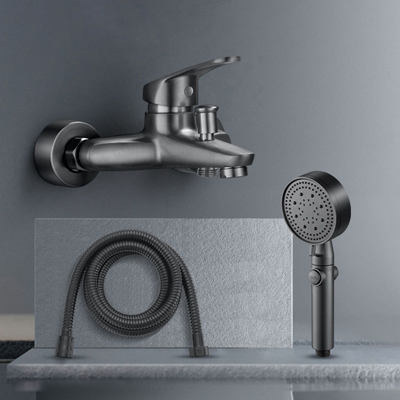 Lisslune | Bathtub filler wall mount hand shower single lever handle 2 holes low arc bathtub faucet with hose