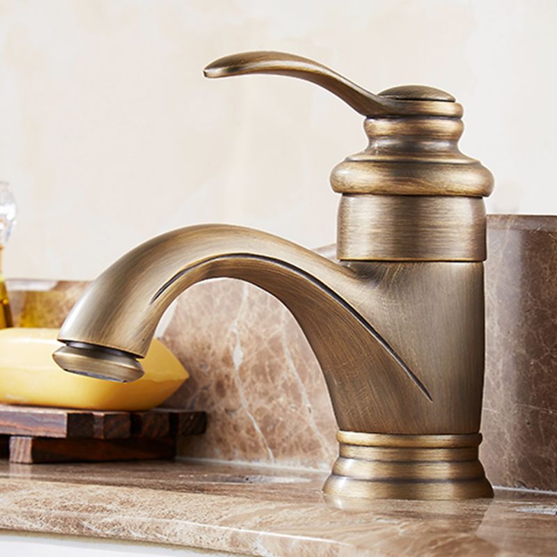 Lisslune | Glam Style Bathroom Sink Faucet Single Handle Low Arc Sink Faucet