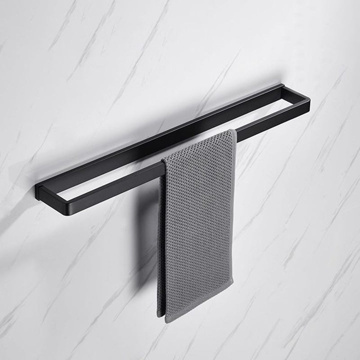Lisslune | Matt Black 5-piece modern bathroom accessory as a single item or as a set with towel bar