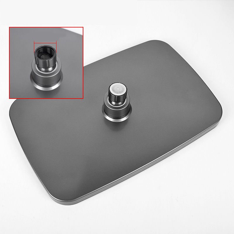 Lisslune | Modern Gray Showerhead Combo Standard Spray Pattern Rectangular Large Showerhead