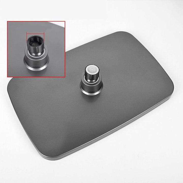 Lisslune | Modern Gray Showerhead Combo Standard Spray Pattern Rectangular Large Showerhead