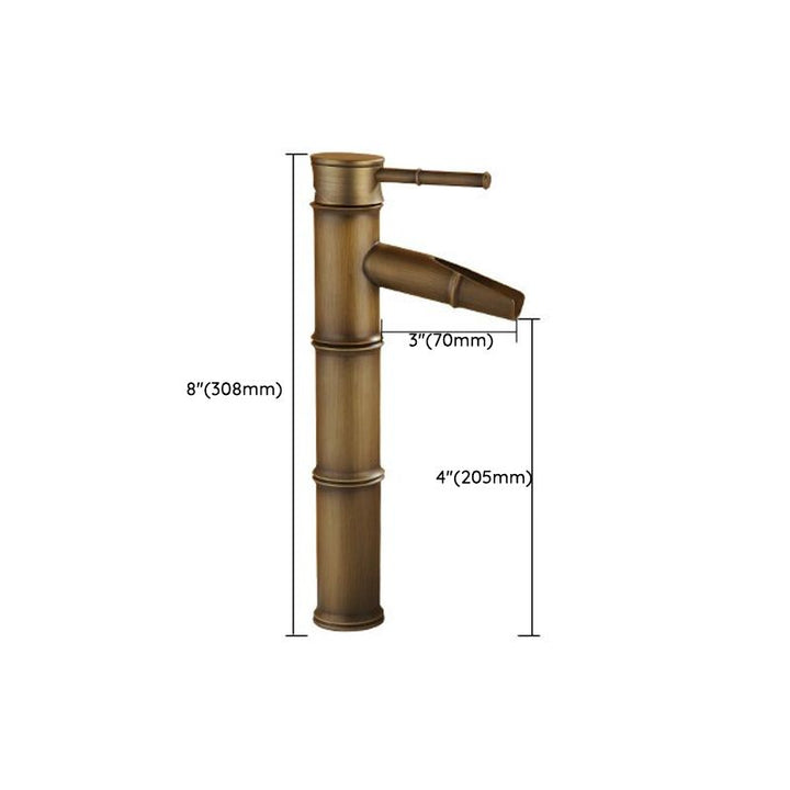 Lisslune | Farmhouse-style vessel sink bathroom faucet round brass faucet