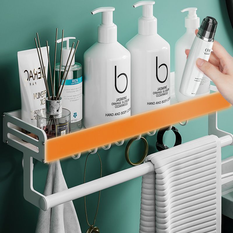 Lisslune | 2-piece modern bathroom accessory set White rectangular wall shelf