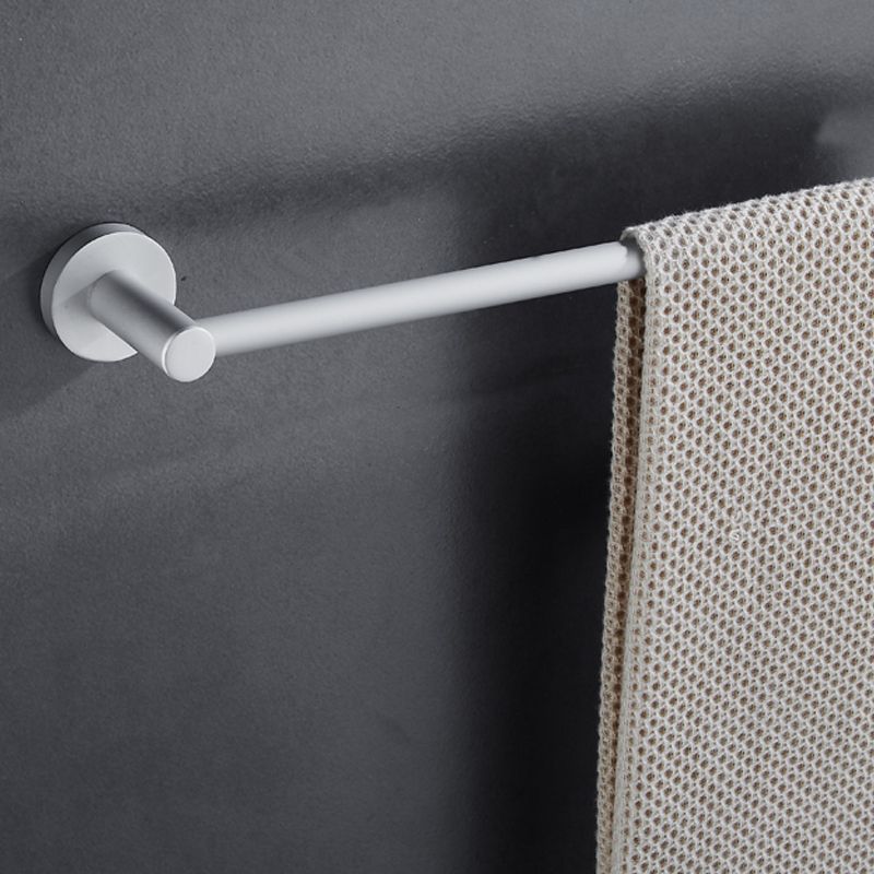 Lisslune | Silver Modern Bathroom Accessory Set with Bath Shelf/Towel Holder & Bathrobe Hook