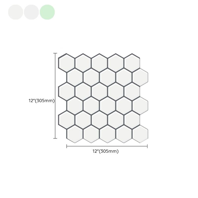Lisslune | Peel and Stick Wall Tile Waterproof Hexagonal PVC Peel and Stick Wall Tile