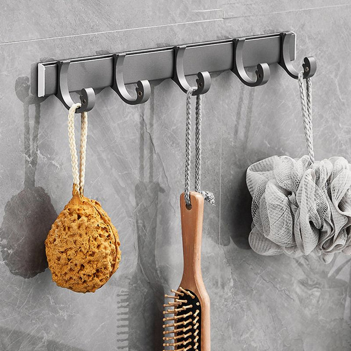 Lisslune | Gray 6/7-piece modern bathroom accessory set bathroom shelf/towel hooks/towel bar included
