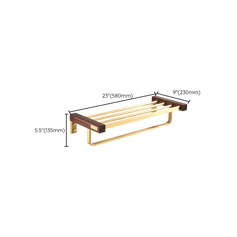Lisslune | Wood and Aluminum Bath Hardware Set Golden Bathroom Accessories Set