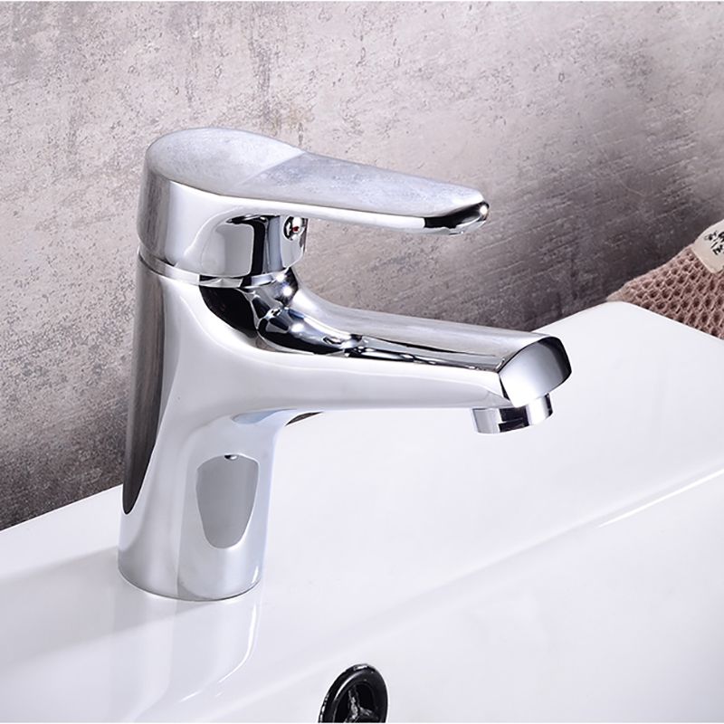 Lisslune | Modern Brass Bathroom Sink Faucet Round Lever Handles Sink Faucet