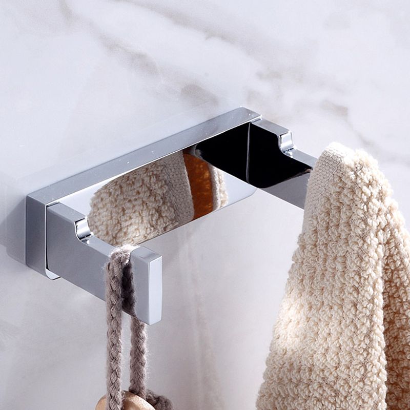 Lisslune | Chrome brass modern bathroom accessory set with towel bar/ ring/ paper holder & bathrobe hook