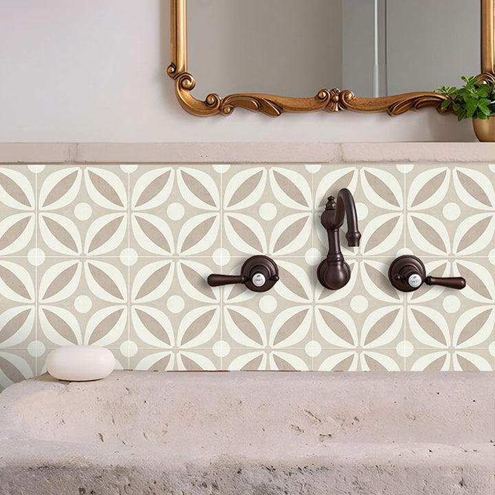 Lisslune | Square Stain-Resistant Peel & Stick Tile with Pattern Single Tile for Splash Wall
