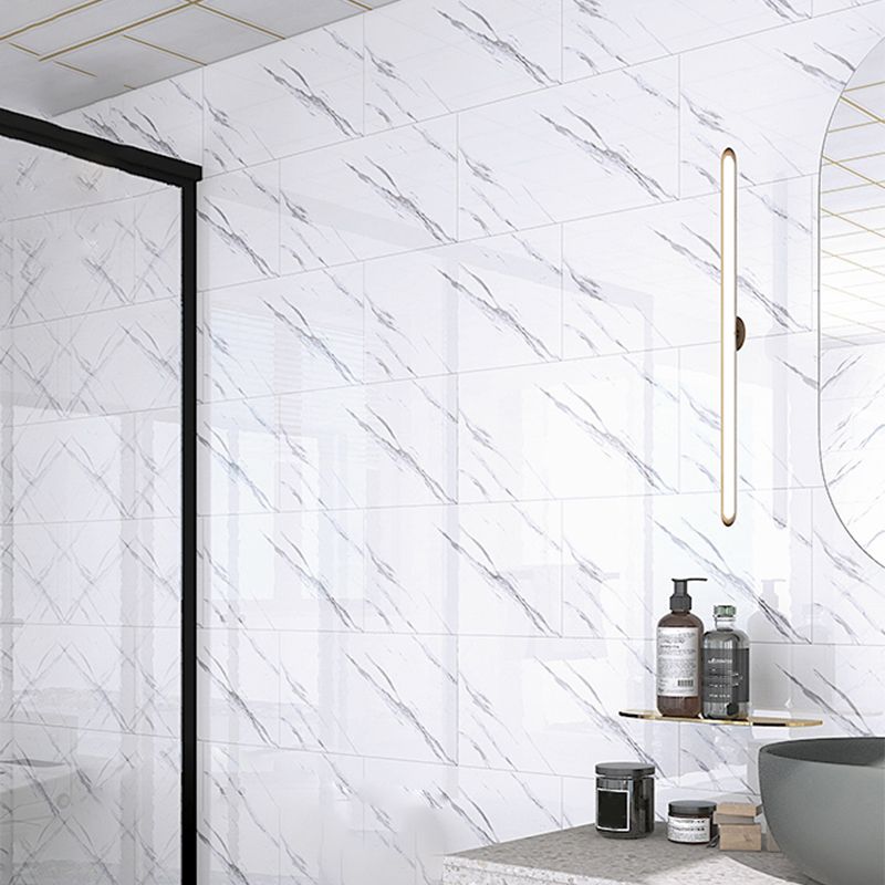 Lisslune | Modern Splash Guard Wallpaper Marble Print Self-Adhesive Splash Guard Tile for Bathroom