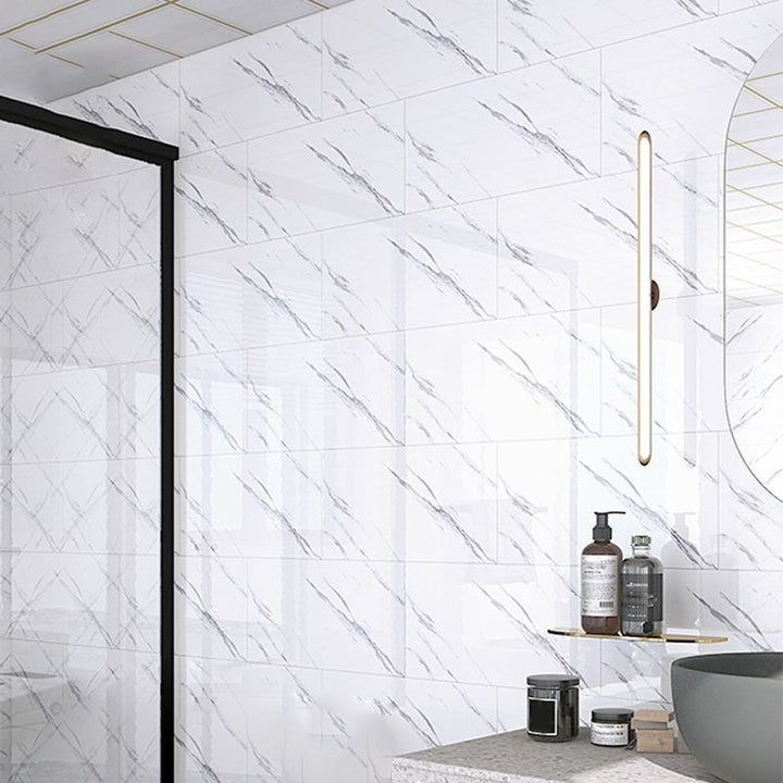 Lisslune | Modern Splash Guard Wallpaper Marble Print Self-Adhesive Splash Guard Tile for Bathroom