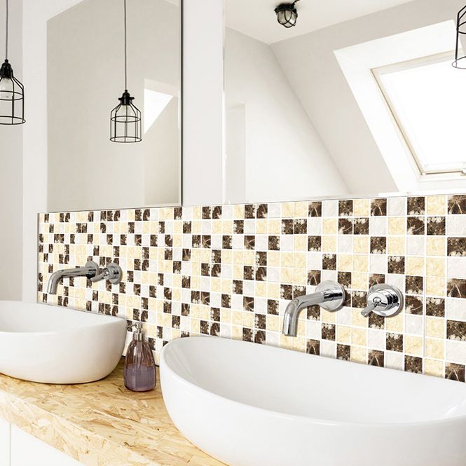 Lisslune | Peel & Stick Mosaic Tile Plastic Square Stain-Resistant Peel and Stick Tiles for Shower